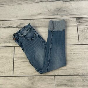 1822 Denim Blue Ankle Cropped Jeans